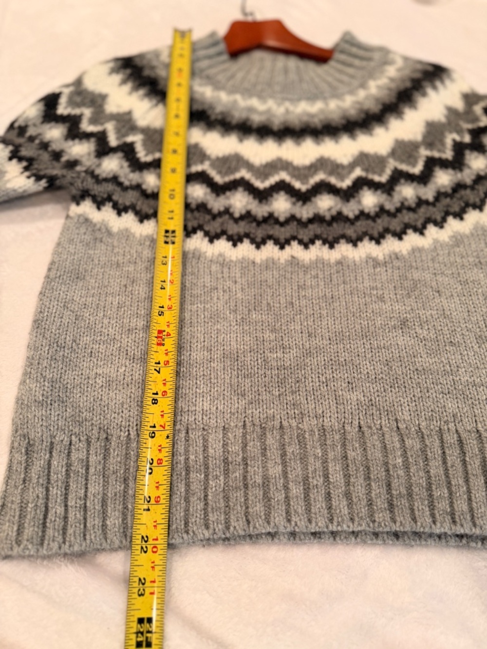 Banana Republic Fair Isle Wool Blend Gray Patterned Women's Sweater XS - Picture 4 of 7